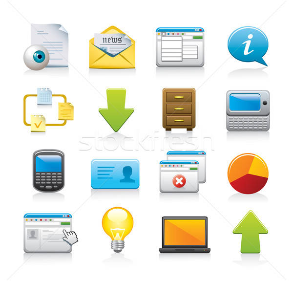 web icon set Stock photo © abdulsatarid