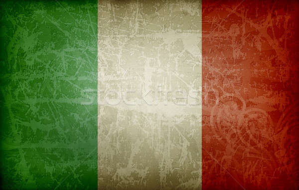 Grunge vlag Italië hoog textuur Stockfoto © abdulsatarid