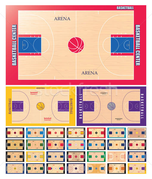 Basketballplatz Set Vektor unterschiedlich Basketball Brauch Stock foto © abdulsatarid