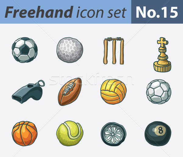 Freehand icons - sports Stock photo © abdulsatarid