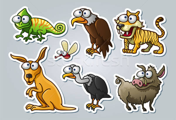 Cartoon animals Stock photo © abdulsatarid