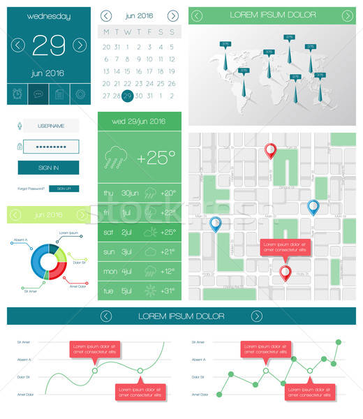 Ui şablonları elemanları infographics soyut dünya Stok fotoğraf © AbsentA