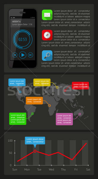 Ui infografika háló elemek terv eps10 Stock fotó © AbsentA