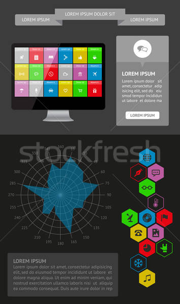 Ui, infographics and web elements including flat design. EPS10 vector illustration.  Stock photo © AbsentA