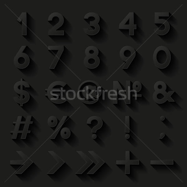 Set of decorative numbers and symbols. Vector illustration. Stock photo © AbsentA