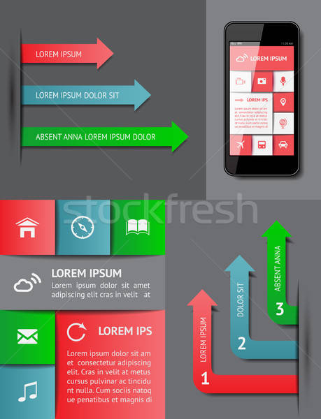 Infographics web elemanları eps10 telefon telefon Stok fotoğraf © AbsentA