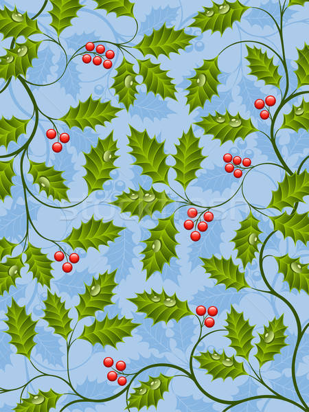 Abstract background with a holly branch Stock photo © AbsentA