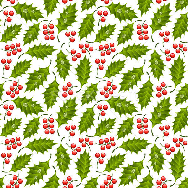 Seamless floral pattern with holly Stock photo © AbsentA