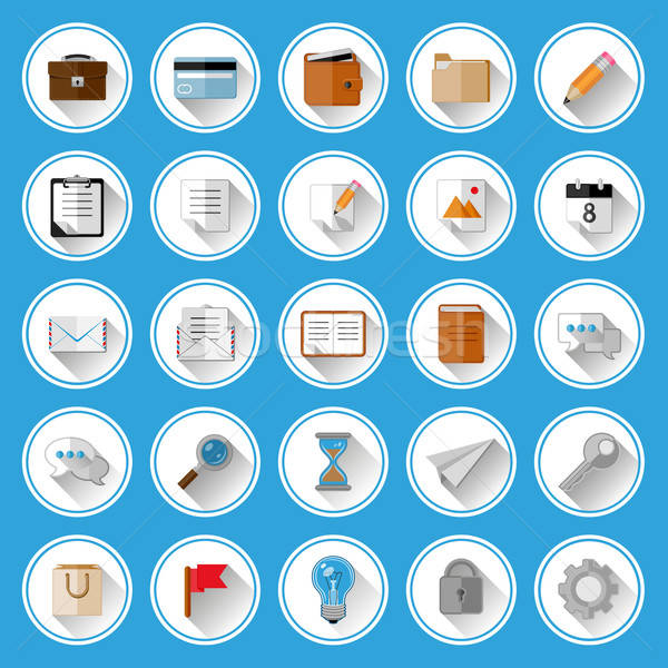 Stock photo: Flat icons and pictograms set. Vector illustration.