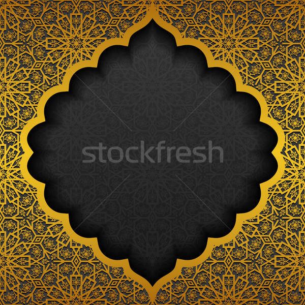 Floreale tradizionale ornamento design nero oro Foto d'archivio © AbsentA