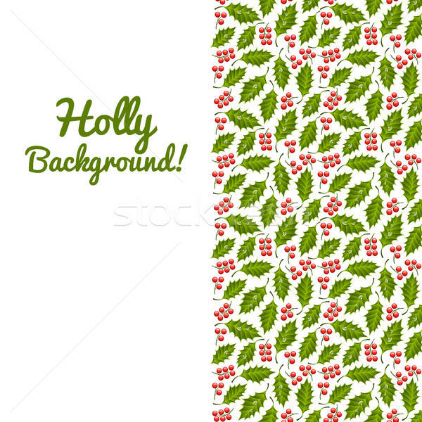 Stock photo: Abstract floral background with holly