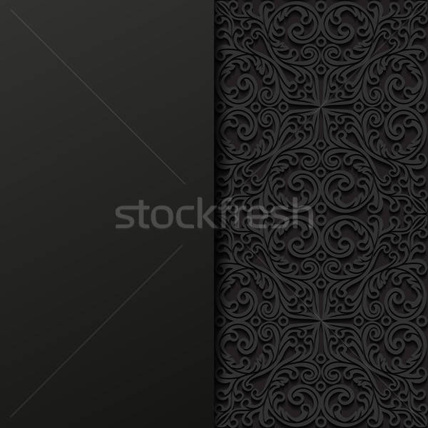 Streszczenie kwiatowy tekstury czarny retro tapety Zdjęcia stock © AbsentA