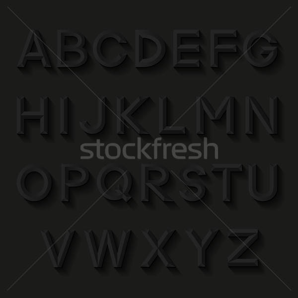 Decorative emboss alphabet. Vector illustration Stock photo © AbsentA