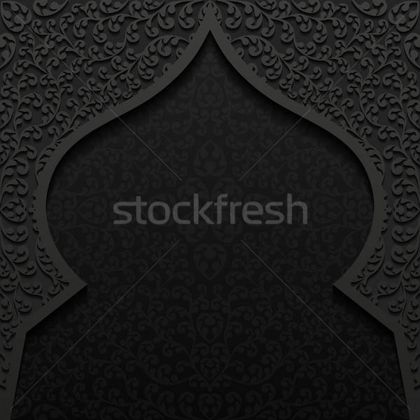 Stockfoto: Abstract · traditioneel · ornament · ontwerp · zwarte · behang