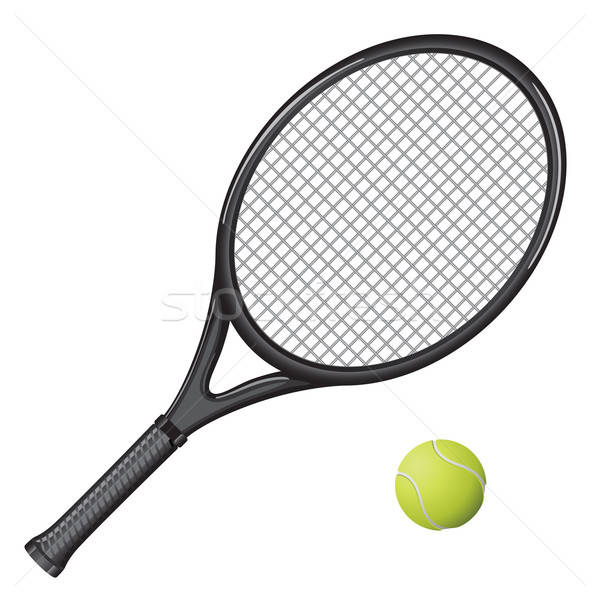 Isolé image raquette de tennis balle [[stock_photo]] © AbsentA