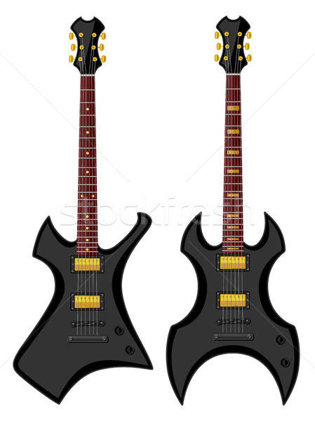 Metal elettrici chitarra nero retro bianco Foto d'archivio © AbsentA
