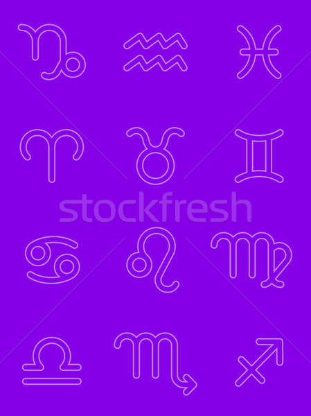 Zodiac signs. Line icons set Stock photo © AbsentA
