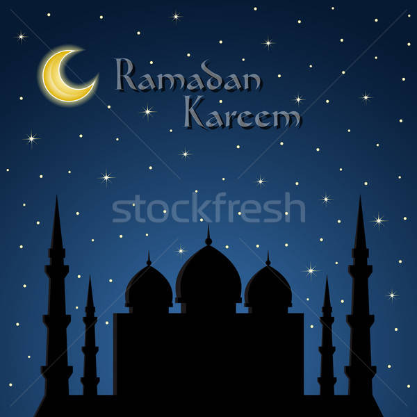 Stock fotó: Ramadán · üdvözlőlap · égbolt · fény · hold · éjszaka