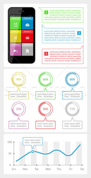 Stock fotó: Ui · infografika · háló · elemek · terv · eps10