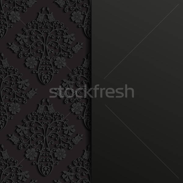 Сток-фото: аннотация · цветочный · черный · ретро · обои · завода