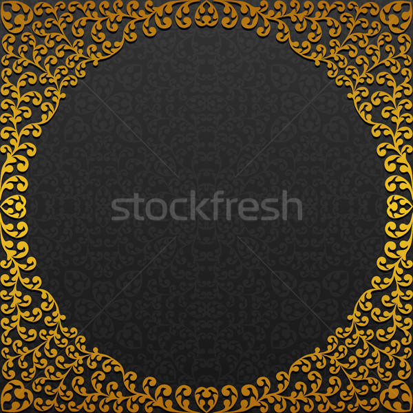 Frame with traditional floral ornament Stock photo © AbsentA