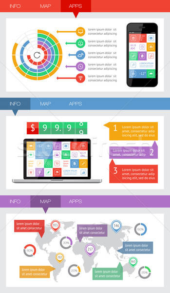 Ui infographics web elemanları dizayn eps10 Stok fotoğraf © AbsentA