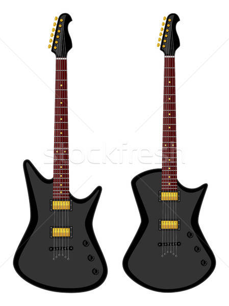Moderno elettrici design chitarra nero retro Foto d'archivio © AbsentA