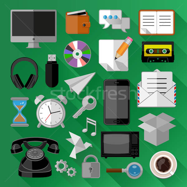 Flat icons bundle. Business concept. Vector illustration. Stock photo © AbsentA