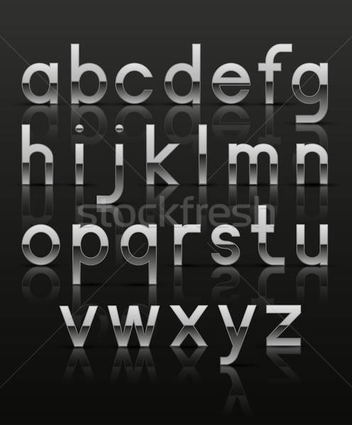 Decorative silver alphabet. Vector illustration. Stock photo © AbsentA