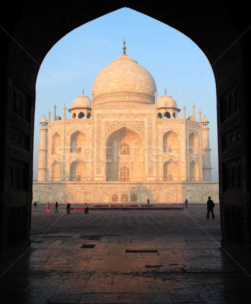 Taj Mahal napfelkelte emberek nem lehetséges szeretet Stock fotó © AchimHB