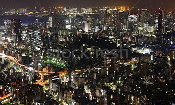 Tokio noche panorama iluminado rascacielos negocios Foto stock © AchimHB