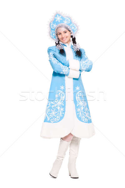 Attractive woman in a suit of snow maiden Stock photo © acidgrey