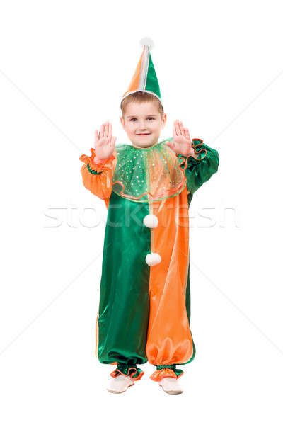 Boy dressed as harlequin Stock photo © acidgrey