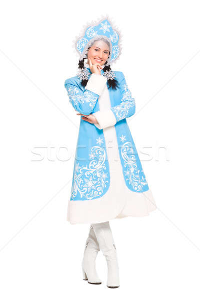 Pretty woman in snow maiden costume Stock photo © acidgrey