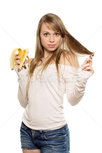 Woman playing with hair Stock photo © acidgrey