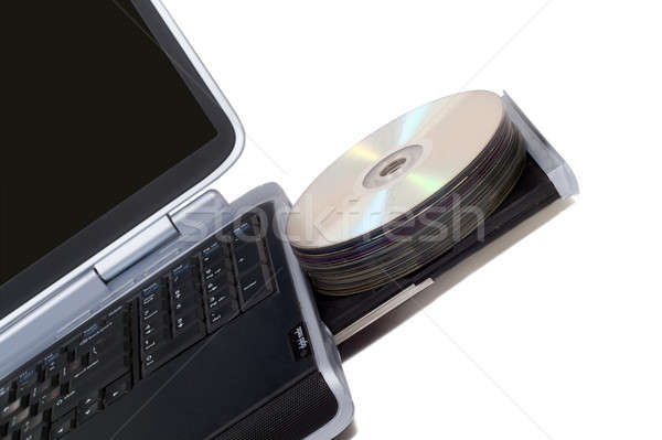 Laptop Laufwerk isoliert weiß Computer Monitor Stock foto © acidgrey