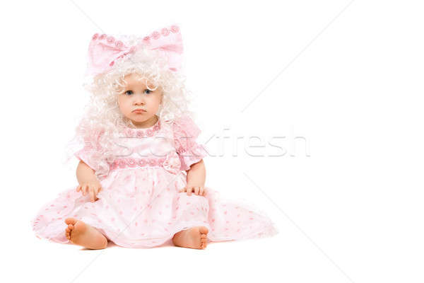 Sad baby girl in a pink dress Stock photo © acidgrey
