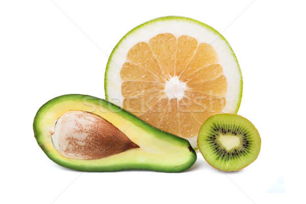 Avocat kiwi isolé blanche nature vert [[stock_photo]] © acidgrey