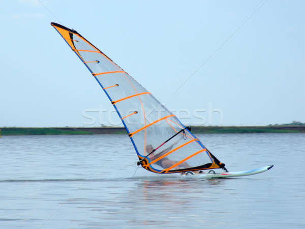 windsurfer on waves of a gulf in the afternoon Stock photo © acidgrey