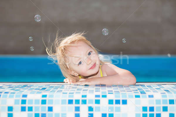 Cute мало девушки позируют воды Сток-фото © acidgrey