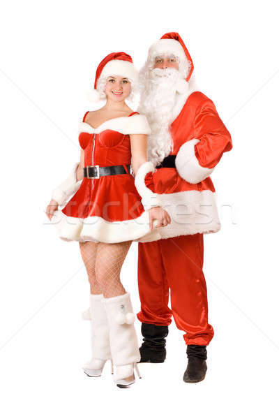 Santa Claus and smiling Snow Maiden Stock photo © acidgrey