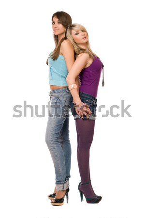 Dos encantador las mujeres jóvenes aislado blanco mujeres Foto stock © acidgrey