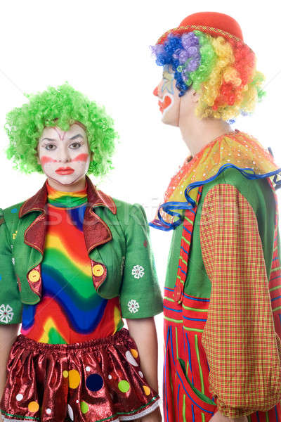 Stock photo: A couple of serious clowns