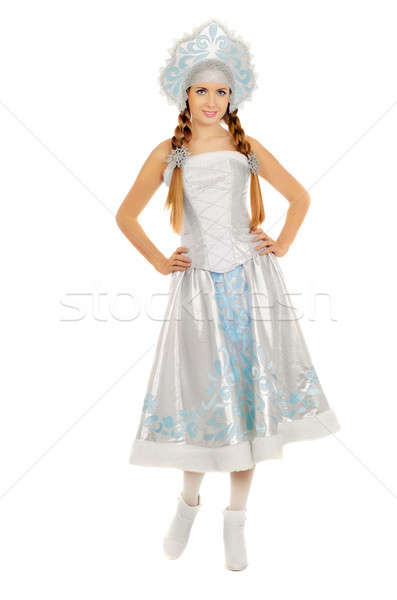 Happy pretty Snow Maiden Stock photo © acidgrey