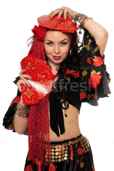 Portrait of expressive gypsy woman Stock photo © acidgrey