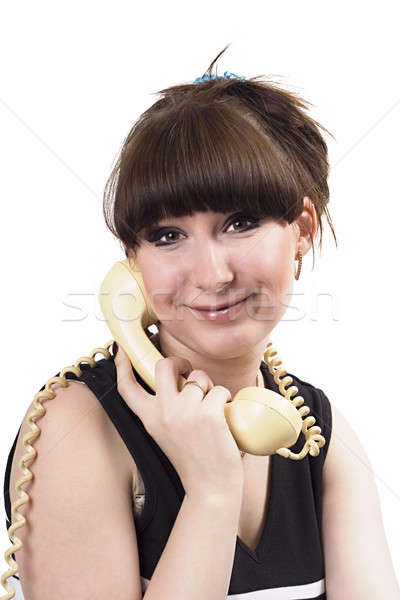 The mad housewife with phone. funny picture 3 Stock photo © acidgrey