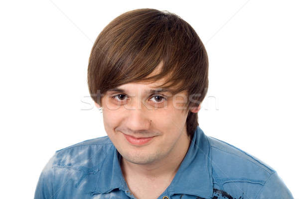 портрет улыбаясь молодым человеком изолированный лице голову Сток-фото © acidgrey