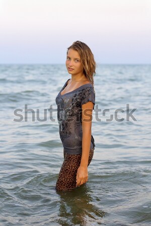 Szép tinilány nedves ruha portré nő Stock fotó © acidgrey
