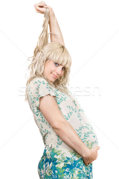 беременна молодые блондинка портрет женщину Сток-фото © acidgrey