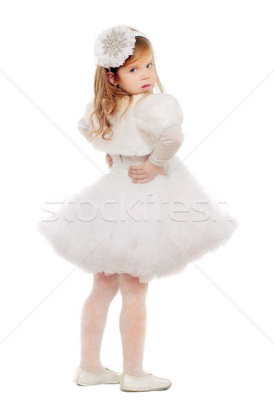 Stock photo: Little girl in a white dress